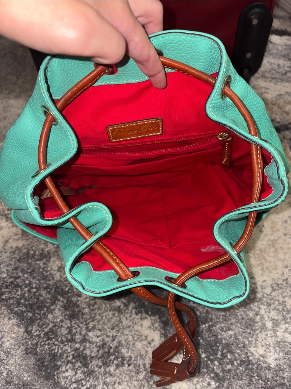 Teal and hot pink backpack - Picture 2 of 3